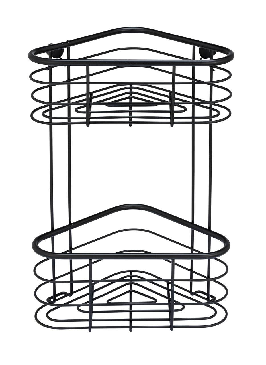 Etajera de colt pentru baie, Wenko, Trestina, 25 x 35 x 16.5 cm, inox, negru - imagine 5